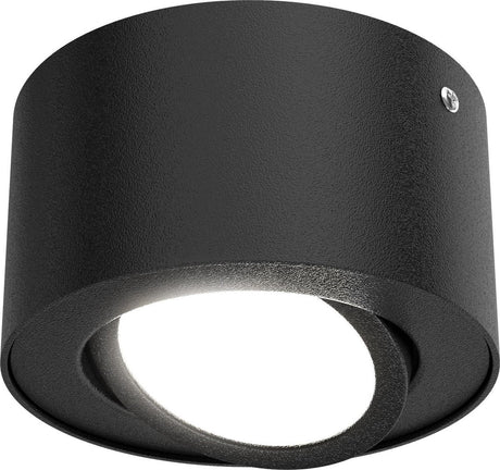 Briloner Röhre - Aufbauleuchte - Deckenleuchte - LED 5 W - Reflektor schwenkbar - 470 Lumen - 3.000 Kelvin - Schwarz - ø 9cm