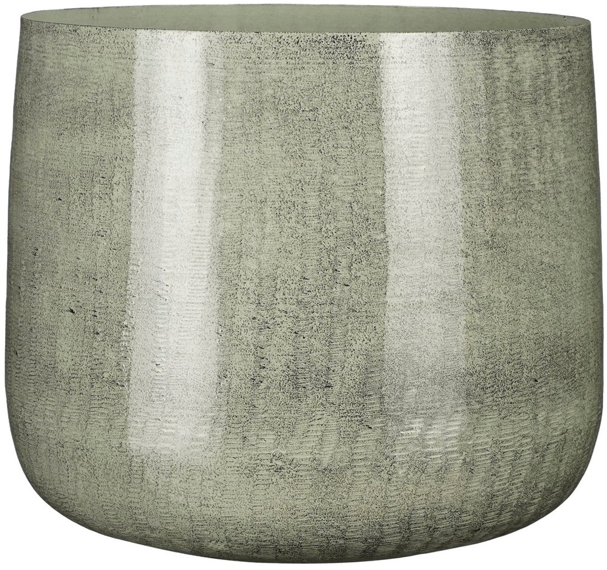 Mica decorations benson bloempot - h27 x ø32 cm - metaal - lichtgrijs