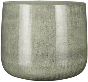 Mica decorations benson bloempot - h27 x ø32 cm - metaal - lichtgrijs