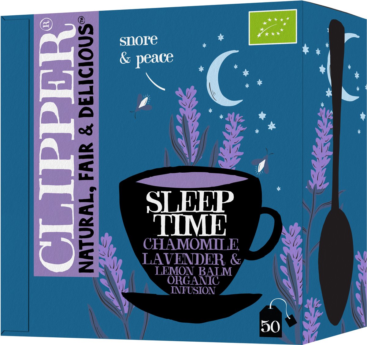 Clipper Teeknipser – Bio-Tee – Schlafzeit – Kamille Lavendel – 4 x 50 Teebeutel