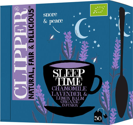 Clipper Teeknipser – Bio-Tee – Schlafzeit – Kamille Lavendel – 4 x 50 Teebeutel