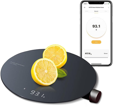 Hoto smart kitchen scale – slimme keukenweegschaal – digitale voedselweegschaal met een nauwkeurigheid van 0,1 g – capaciteit van 3 kg – bluetooth-app – led-display – meerdere eenheden (g ml oz lb)