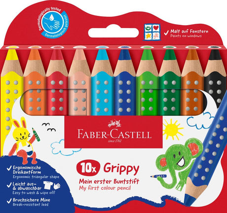Faber-castell kleurpotlood faber castell grippy xxl jumbo etui 10 stuks - fc-110624