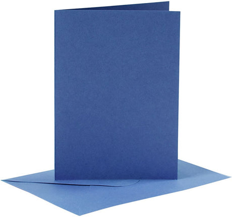 Creativ-Firmenkarten und Umschläge, Kartengröße 10,5 x 15 cm, Umschlaggröße 11,5 x 16,5 cm, 110+220 g, blau, 6 Set 1 Box