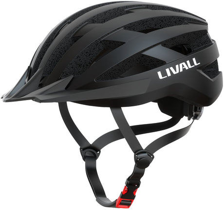 Livall MT1 Neo Schwarz M Größe Bluetooth-Fahrradhelm mit Lautsprechern, integriertem Mikrofon, Sturzerkennung, Mountainbike-Helm mit Blinkern, Bremslicht, MTB-Rennradhelm für Erwachsene (Männer und Frauen)