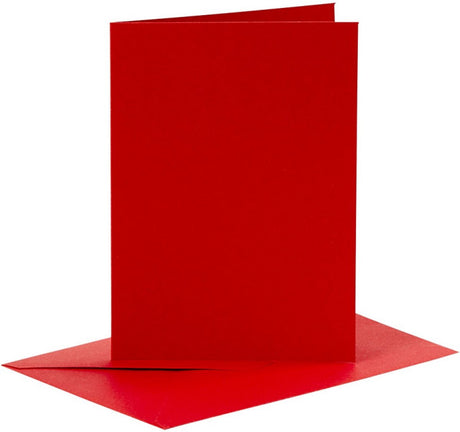 Creativ-Firmenkarten und Umschläge, Kartengröße 10,5 x 15 cm, Umschlaggröße 11,5 x 16,5 cm, 110+230 g, rot, 6 Set 1 Box