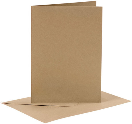Creativ Firmenkarten und Umschläge, Kartengröße 10,5x15 cm, Umschlaggröße 11,5x16,5 cm, 110+230 gr, natur, 6er Set 1 Box