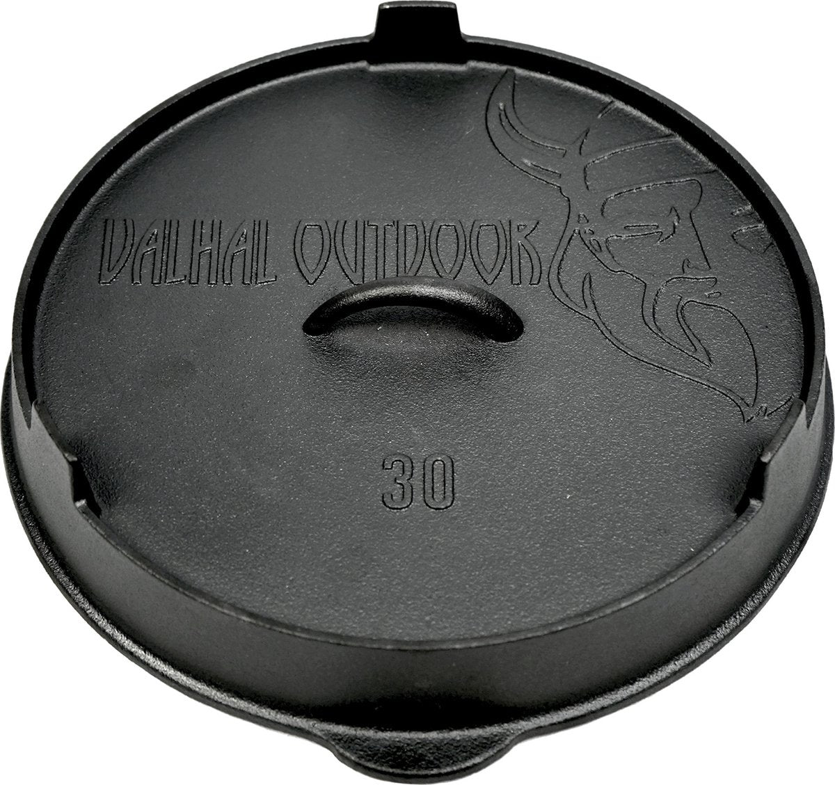 Valhal outdoor - gietijzeren deksel voor skillet koekenpan 30cm - kan ook als grillpan gebruikt worden, vh.lid30