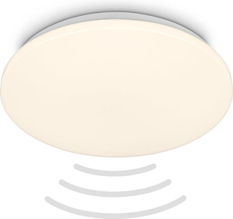 Briloner - LED-Badezimmerlampe - Badezimmerbeleuchtung mit Bewegungsmelder - warmweißes Licht - ø35 x 5,5 cm - Weiß