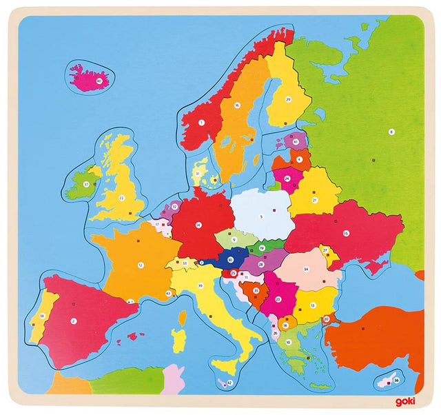 Goki-Puzzle - Europa - 35 Teile - 32x30x1cm - Holz - 5+