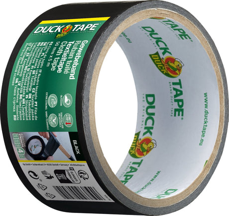 Kip Duck Tape Original – Premium Duct Tape Textilband – schwarz 50 mm x 5 m – wetterfest, wasserfest und handreißbar – universell einsetzbar für langfristige Reparatur, Versiegelung und Schutz von Stein, Metall und Holz
