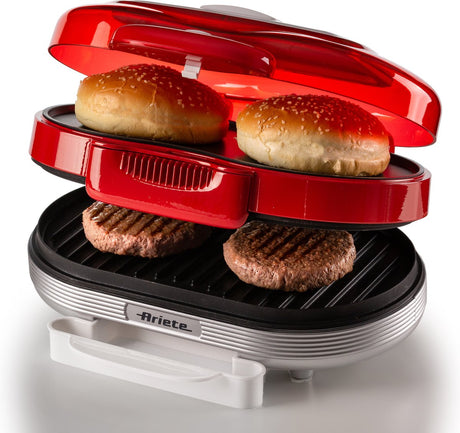 Ariete – Hamburger-Maker im 50er-Jahre-Stil – 1200 W – Partyzeit – Rot