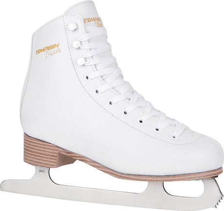 Tempish – Dream White II – Eiskunstlauf – Eiskunstlauf Damen – weiß – extra weiches Innenfutter Eiskunstlauf-Eisen aus Edelstahl – Größe EU 36