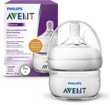 Philips Avent natürliche Babyflasche – langsamer Durchfluss – 60 ml – scf039 17
