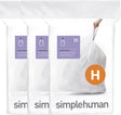 Simplehuman Code H Abfallbeutel – 35 Liter – 60 Stück – mit Kordelzug – weiß