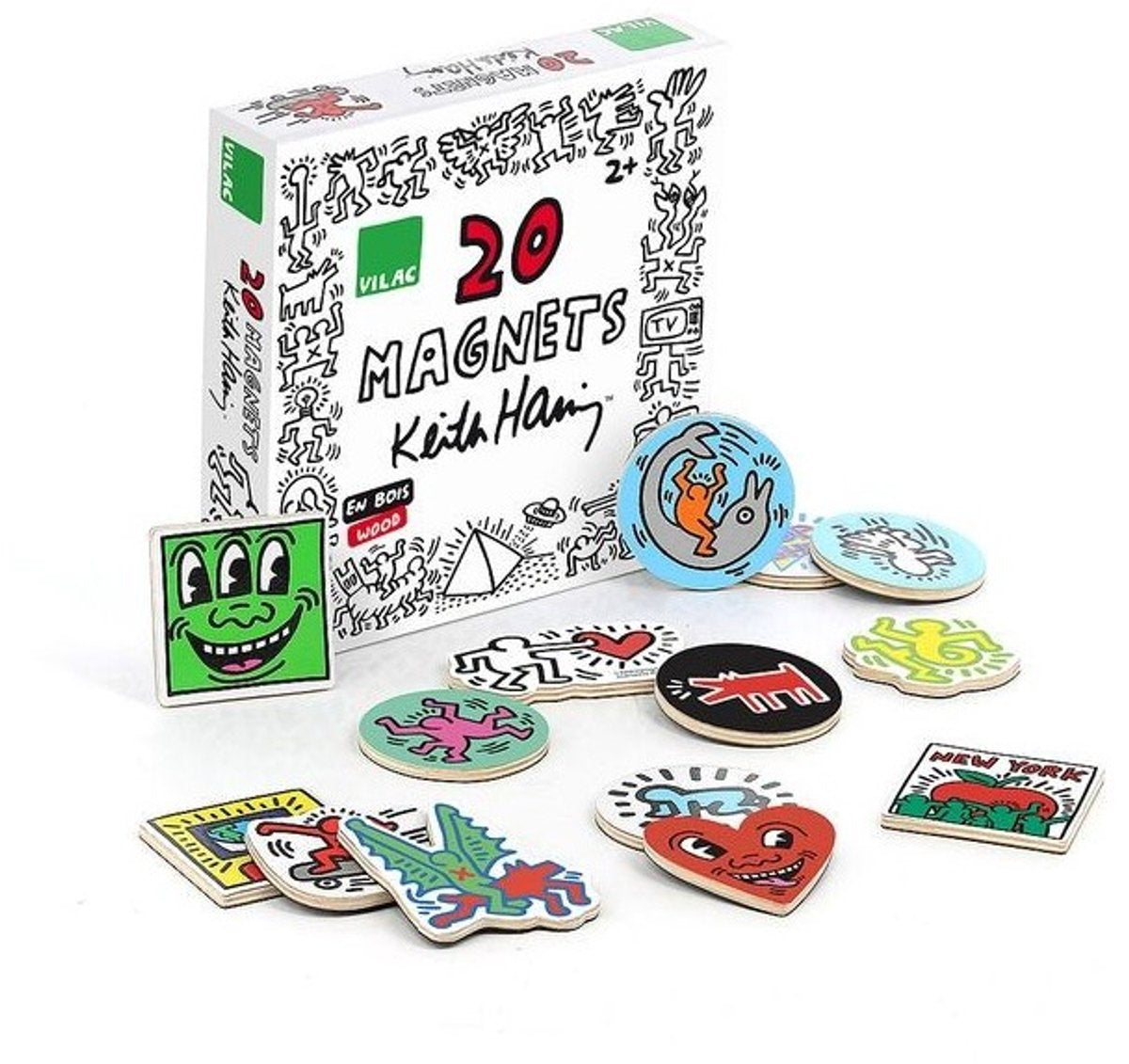 Vilac Magnete Keith Haring – 20 Kunstmagnete aus Holz für Kinder.