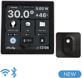 Shelly Wanddisplay + Blu-HT-Kit-Bedienfeld (schwarz)