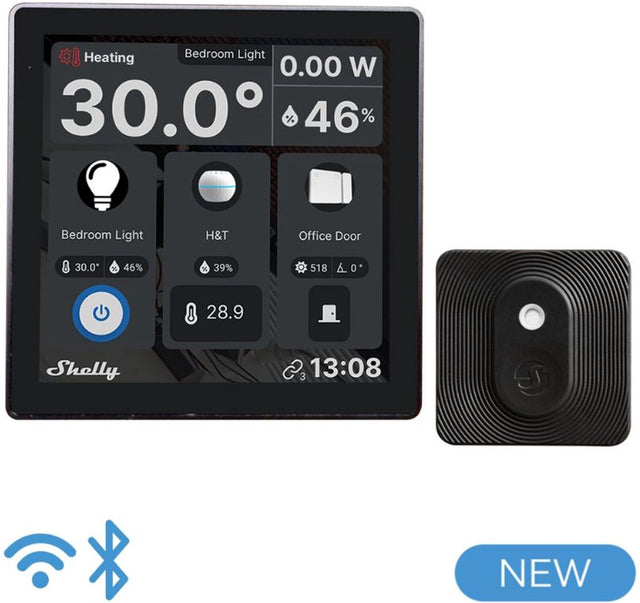 Shelly Wanddisplay + Blu-HT-Kit-Bedienfeld (schwarz)