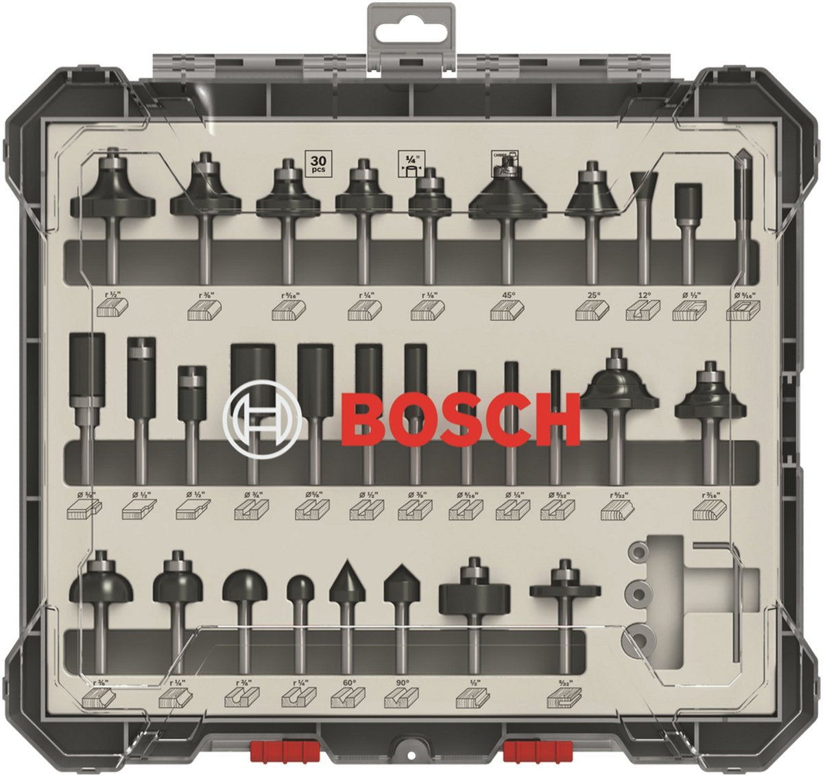 Bosch 30-teiliges Mischfräser-Set 1 4 Zoll - 2607017476
