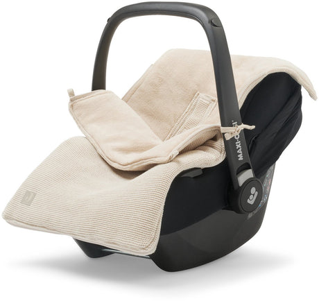 Jollein - voetenzak voor autostoel kinderwagen (nougat) - basic knit - katoen - polyester - footmuff maxi cosi, kinderwagen of autostoel - 42x82cm