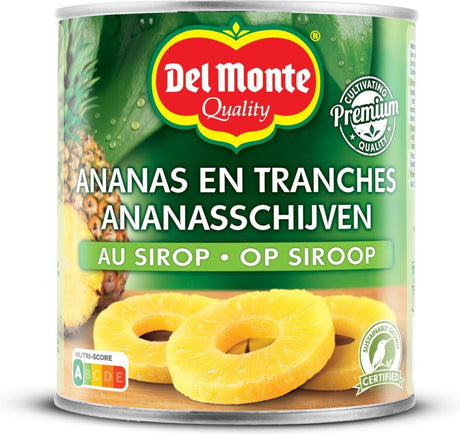 Del monte ananas op siroop - 6 x 836 gram - ananasschijven in blik - voordeelverpakking