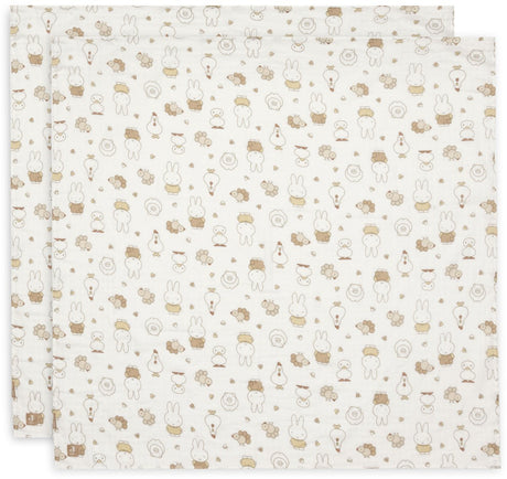 Jollein hydrofiele doek large - 115x115cm - miffy family farm - 2 stuks