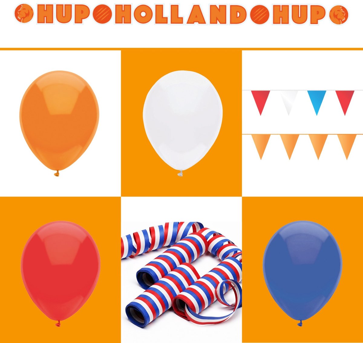 Merkloos sans marque hockey oranje versiering 46-delig – slingers, ballonnen serpentines
