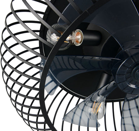 Rl Live Your Light Reality Johanna – Ventilator – Schwarz matt – exkl. 3x E27 4 W - Fernbedienung - 3 Geschwindigkeitsstufen - Sommer- und Wintermodus