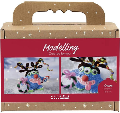 Creativ Company Mini-Hobby-Set Bildhauerei, Weihnachtsbaummonster, verschiedene Farben, 1 Box