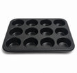 Kozie Muffinform für 12 Muffins – PFAS-frei – Antihaft-Backform – Cupcake-Form – Metall – Anthrazit