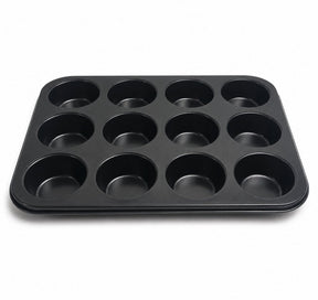 Kozie Muffinform für 12 Muffins – PFAS-frei – Antihaft-Backform – Cupcake-Form – Metall – Anthrazit