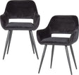 Woood Jelle Stuhl – Samt – Schwarz – 2er-Set