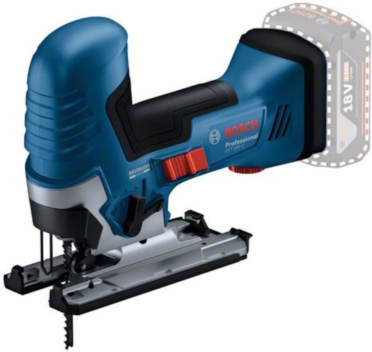 Bosch Blue GST 18V-125 S Professional | Akku-Stichsäge | ohne Akku und Ladegerät | in L-Boxx - 06015b2000