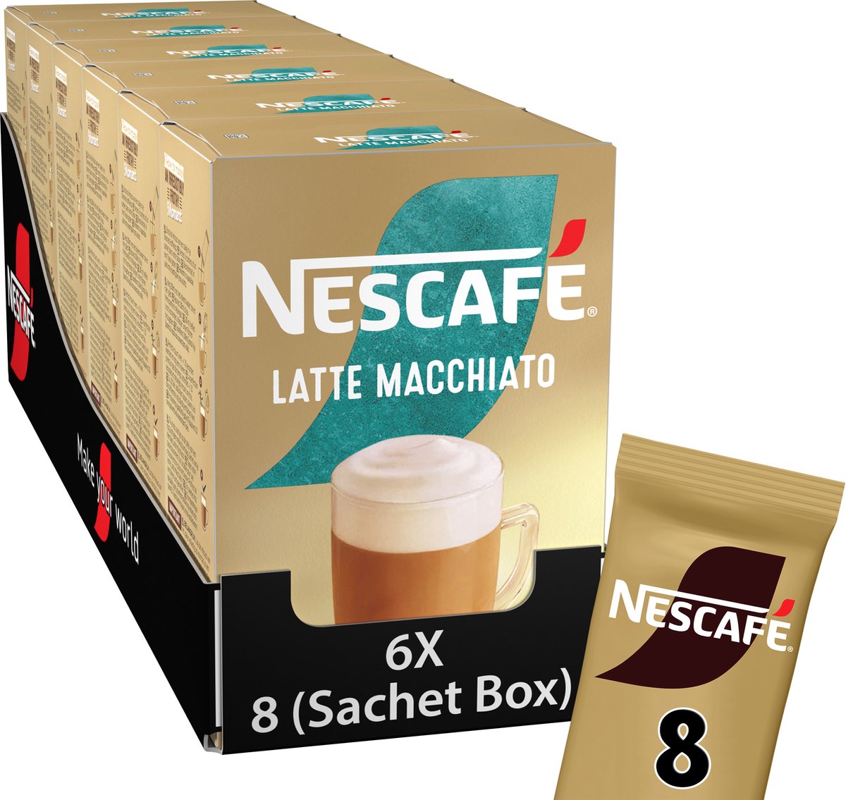 Nescafé Latte Macchiato Instantkaffee – 6 Kartons x 8 Beutel