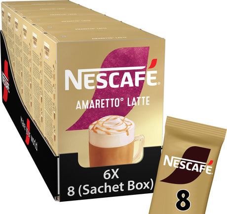 Nescafé Amaretto Latte Instantkaffee – 6 Kartons x 8 Beutel