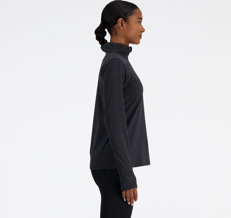 New Balance Sport Essentials Space Dye 1 4 Damen-Sportpullover – Schwarz