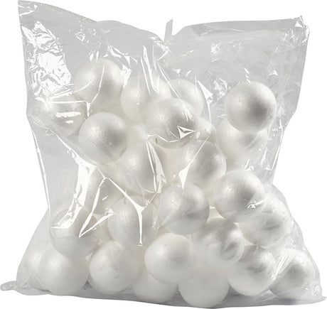 Creativ Company Bälle, D 6 cm, weiß, 50 Stück 1 Box
