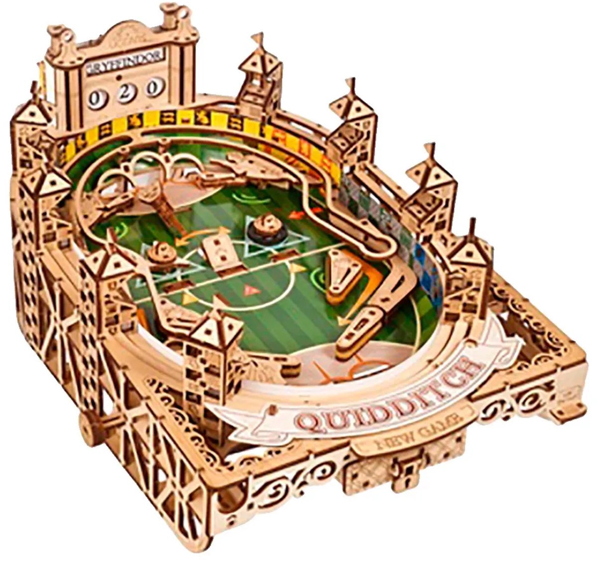 Ugears 3D-Modellbau – Quidditch™-Flipper – Harry Potter™ – mechanischer Bausatz aus Holz – Lernspielzeug