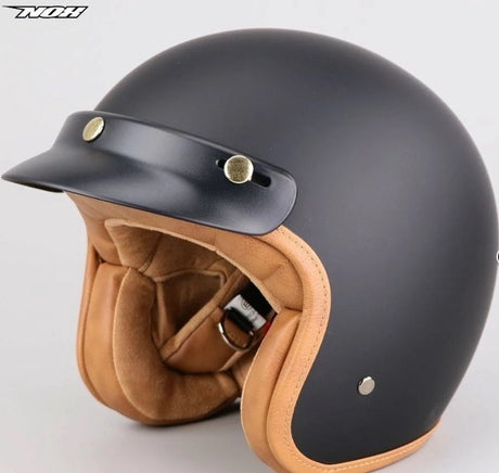 Nox mat zwarte jethelm - scooter helm - n243 stijlvolle retro helm met ece 22.06 keuring - scooterhelm - jethelm met comfort voering - motorhelm - fatbike helm - speed pedelec helm - xl (60 cm)
