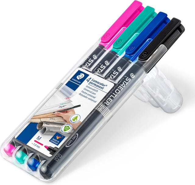 Staedtler lumocolor permanent pen m 317 - box met 4 kleuren