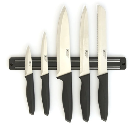 Richardson Sheffield Advantage 5-teiliges Küchenmesserset – inklusive Magnetstreifen – messerscharf – 13 0 Messerstahl – stark, langlebig, zuverlässig – schwarz – Geschenkverpackung