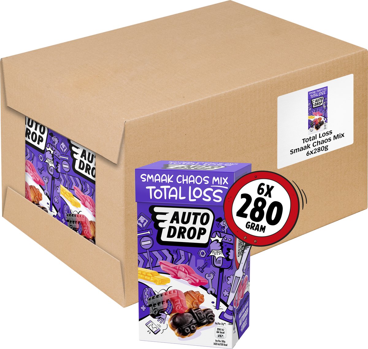 Autodrop – Süßigkeiten – Total Loss Flavour Chaos Mix – 6 Boxen – 280 Gramm
