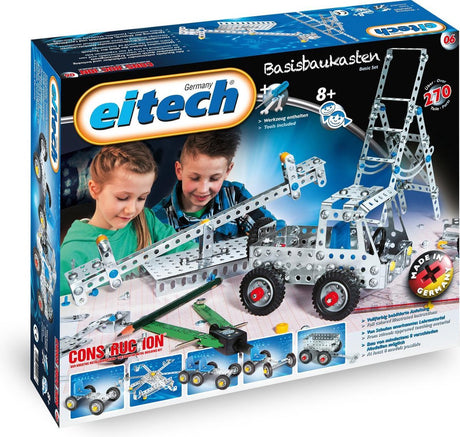 Eitech ® Baukasten – 8 verschiedene Modelle – 270 Teile – Metallbaukasten mit Werkzeug – Konstruktionsspielzeug – ab 8 Jahren