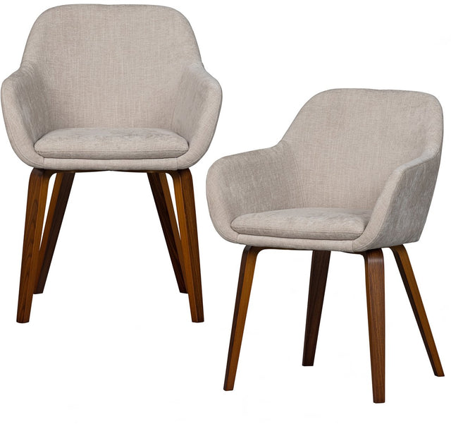 Esszimmerstühle mit Untergestell von Vtwonen – Samtstoff – Sandbeige – 80 x 58 x 58 cm – 2er-Set