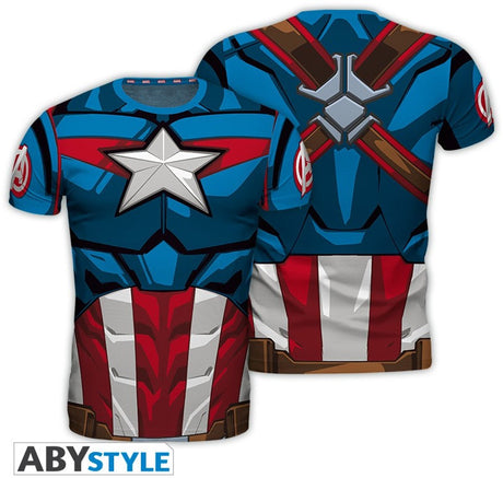 Abystyle Marvel – Cosplay Captain America Herren-T-Shirt – XL