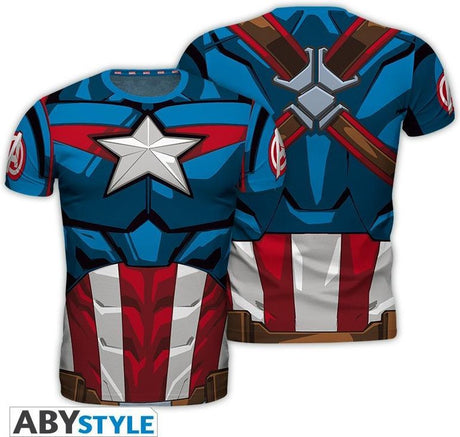Abystyle Marvel – Cosplay Captain America Herren-T-Shirt – S