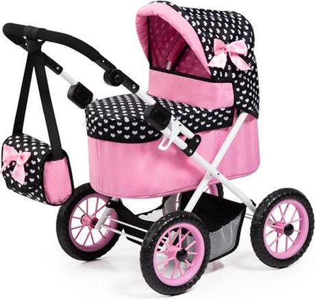 Bayer design - poppenwagen trendy in zwart, wit roze