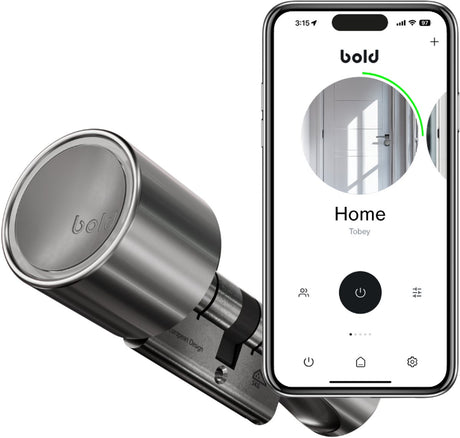 Bold Security Technology BV Bold Zylinder – Bold Smart Lock SX-63 – Smart Türschloss – Edelstahl – Silber