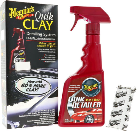 Meguiars Quik-Clay-Starterset – Autolack reinigen – Baumharz aus dem Auto entfernen
