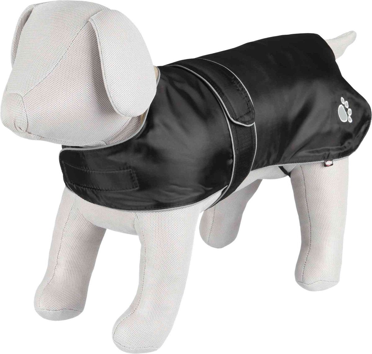 Trixie Hundemantel – wasserdicht, Fleecefutter, verstellbarer Kummerbund – 40 cm schwarz